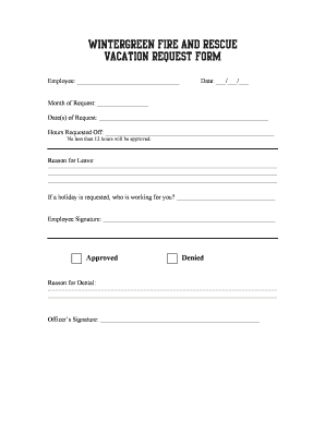 Vacation Request Form - wtgfireresqorg