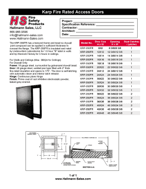 Fillable Online Karp Fire Rated Access Doors Hallmann Sales Fax