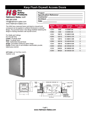 Fillable Online Karp Flush Drywall Access Doors Hallmann Sales