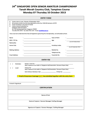 24th SINGAPORE OPEN SENIOR AMATEUR CHAMPIONSHIP