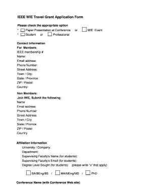IEEE WIE Travel Grant bApplication Formb