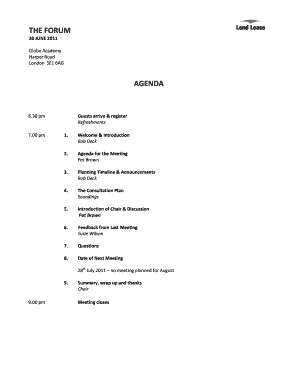 Proposed budget sample - Agenda short form 30th June 2011 - Elephant and Castle - elephantandcastle org