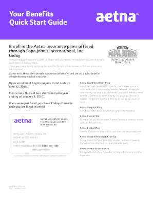 Enroll in the Aetna insurance plans offered