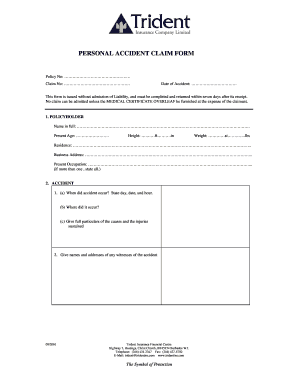 Trident insurance claim form