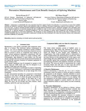 Cost benefit analysis example - Preventive Maintenance and Cost Benefit Analysis of - ijrmee