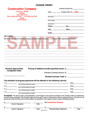 Example of a written test - Change Order with payments.doc