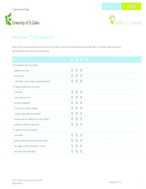 Job evaluation plan - Worksheet My job evaluation - bhsgcareerbbchb