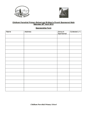 Church Sponsorship Form - Fill Online, Printable, Fillable ...