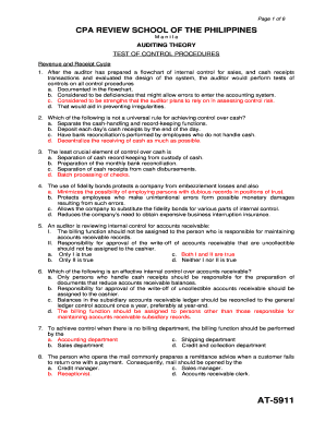 Fillable Online TEST OF CONTROL PROCEDURES Fax Email Print - pdfFiller