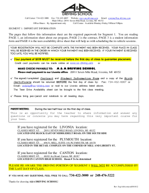 Contract Student Information Form Birth Certificate