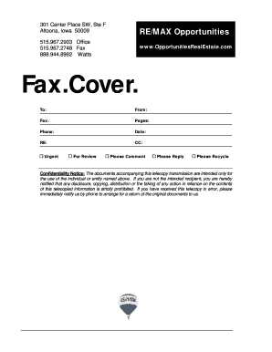 fax cover sheet