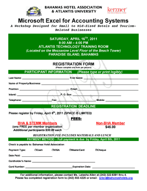 Registration form - Bahamas Hotel & Tourism Association