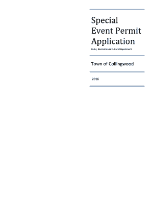 Special Event Permit Application - towncollingwoodonca