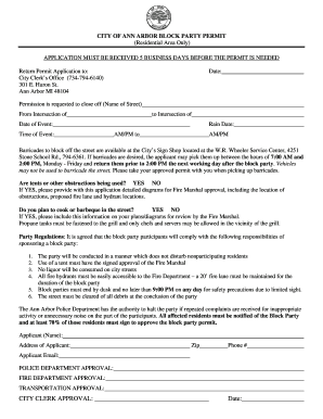 Fillable Online a2gov Block Party Permit - Revised 06-1-11rtf - a2gov ...