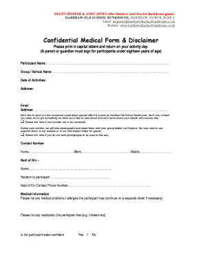 लेटर ऑफ डिस्क्लेमर - Confidential Medical Form amp Disclaimer - hardrawoldschoolbunkhouse co