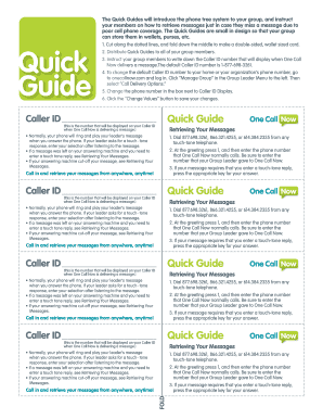 One Call Now Quick Guide