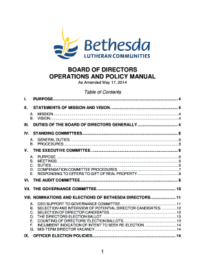Bethesda Board Policy Manual - Bethesda Lutheran Communities