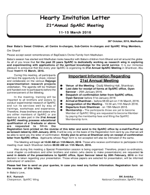 Invitation letter for meeting - 21st Annual SpARC Meeting Invitation Letter and Registration form Englishpmd - onelink brahmakumaris