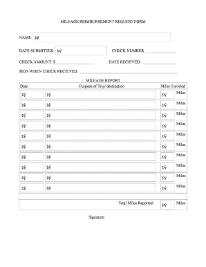 Mileage log template - BMILEAGEb REIMBURSEMENT REQUEST bFORMb NAME DATE bb - madisonlibrary