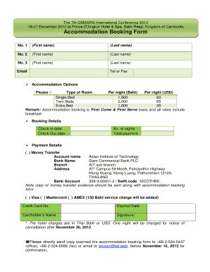 Accommodation Booking Form - wadethaiorg