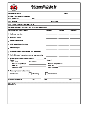 Performance Mechanical, Inc. HYDROSTATIC TEST ... - Apps + PMI