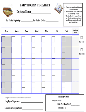DAILY/HOURLY TIMESHEET - Russellville Independent Schools - russellville kyschools