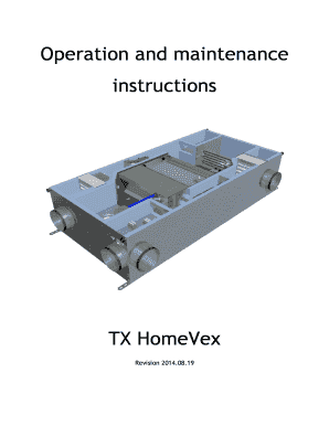 Business plan template sba - Operation and maintenance instructions TX HomeVex - Turbovex A/S - turbovex