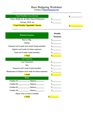 fillable basic budget worksheet download finance templates from basic budgeting