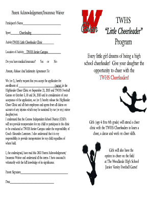 TWHS Little Cheerleader Program - The Woodlands High Cheer - twhcheer