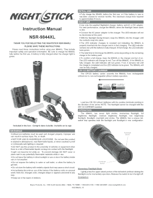 Sample instruction manual - INITIAL USE DAILY USE Instruction Manual NSR-9844XL