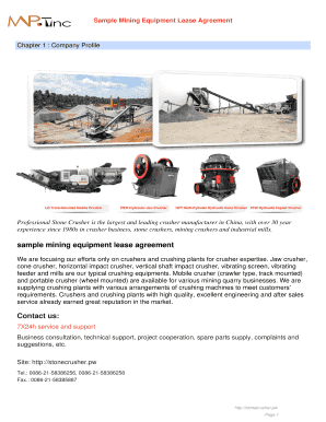 Sample mining equipment blease agreementb PDF Downloads - stonecrusher