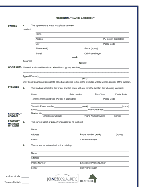 Ontario Residential Tenancy Agreement
