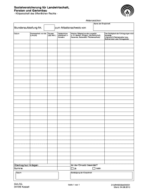 German Agricultural Social Insurance Form