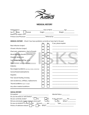New Patient Medical History Form - bAzISKSb