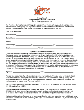 Food Truck Application 2015