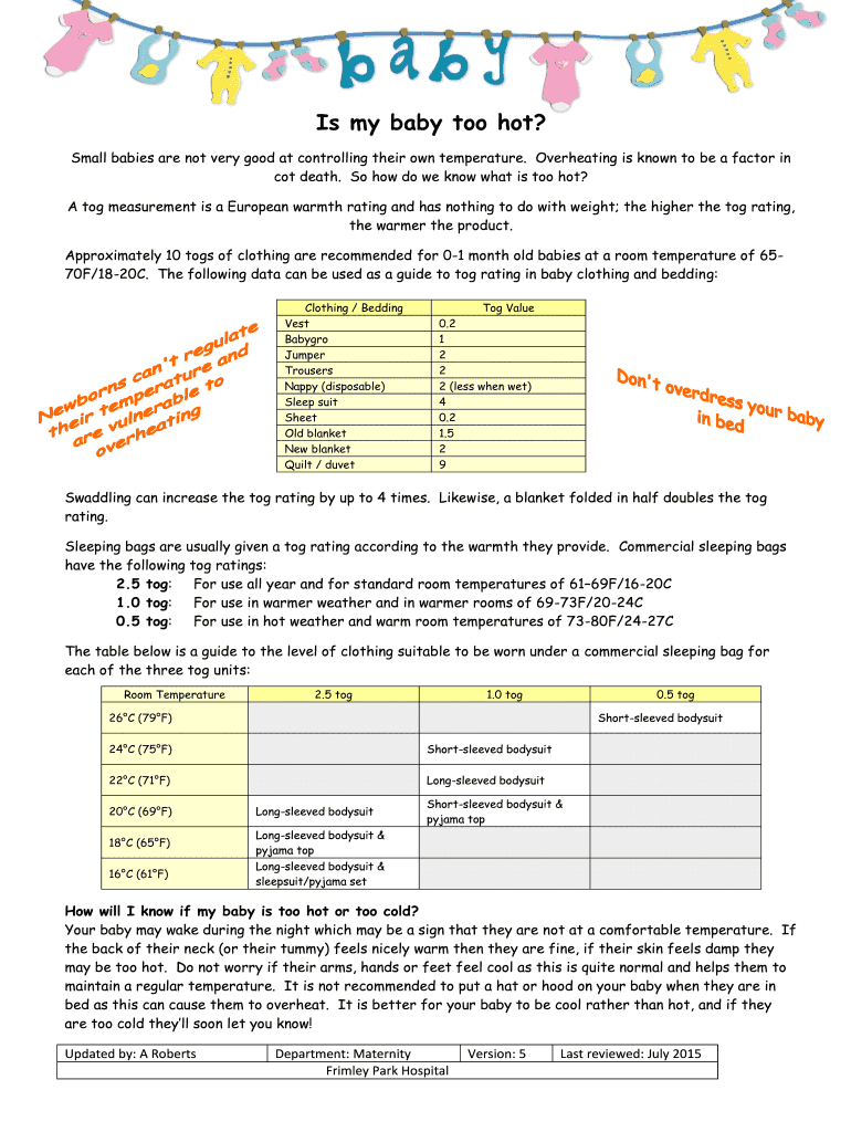 Fillable Online Is my baby too hot Fax Email Print pdfFiller