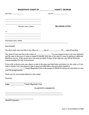 Transfer Letter - GEORGIA MAGISTRATE COUNCIL