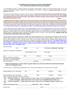 Consumer report background check example - Download Background Check Authorization Form (new window / pdf)