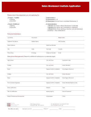 2013 FINAL Application Form - setonmontessoriorg