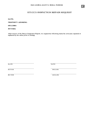 Fillable Online Sales Addendum - Stucco Inspection and Request of Repair Fax Email Print - pdfFiller