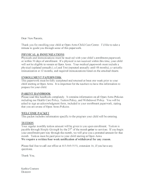 Download All Forms - Open Arms Child Care Center