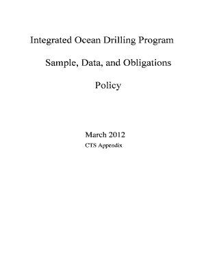 IODP Sample Data and Obligations policy