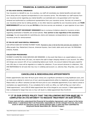 Financial &amp; Cancellation Policy - Grayhawk Dental Associates