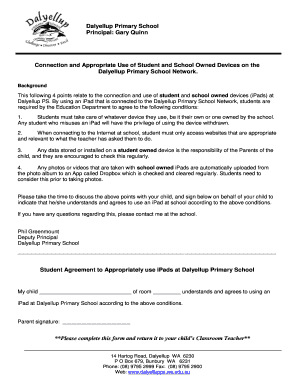 Appropriate iPad Use Agreement for Students - Dalyellup Primary ... - dalyellupps wa edu