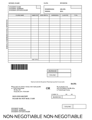 Book Rental Invoice High School Sample - academics evsc k12 in