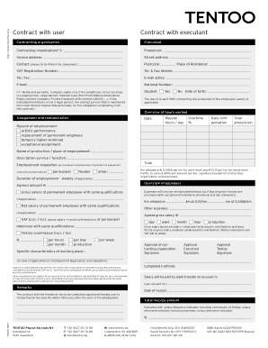 Contract with user Contract with executant - bTentoob - tentoo