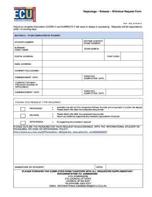 Business charter example - Repackage Release Withdraw Request Form - tafeinternational wa edu