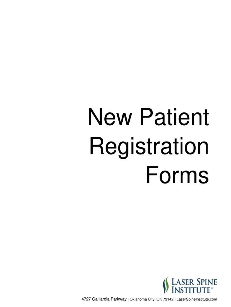 New Patient Registration Forms - Laser Spine Institute Preview on Page 1