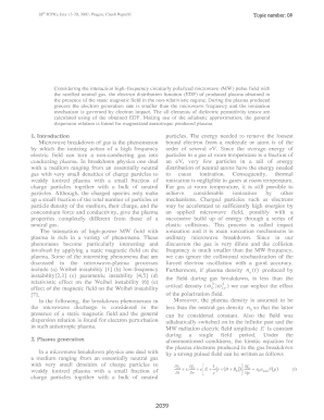 E configuration chart - General dispersion relation for microwave gas breakdown in the presence