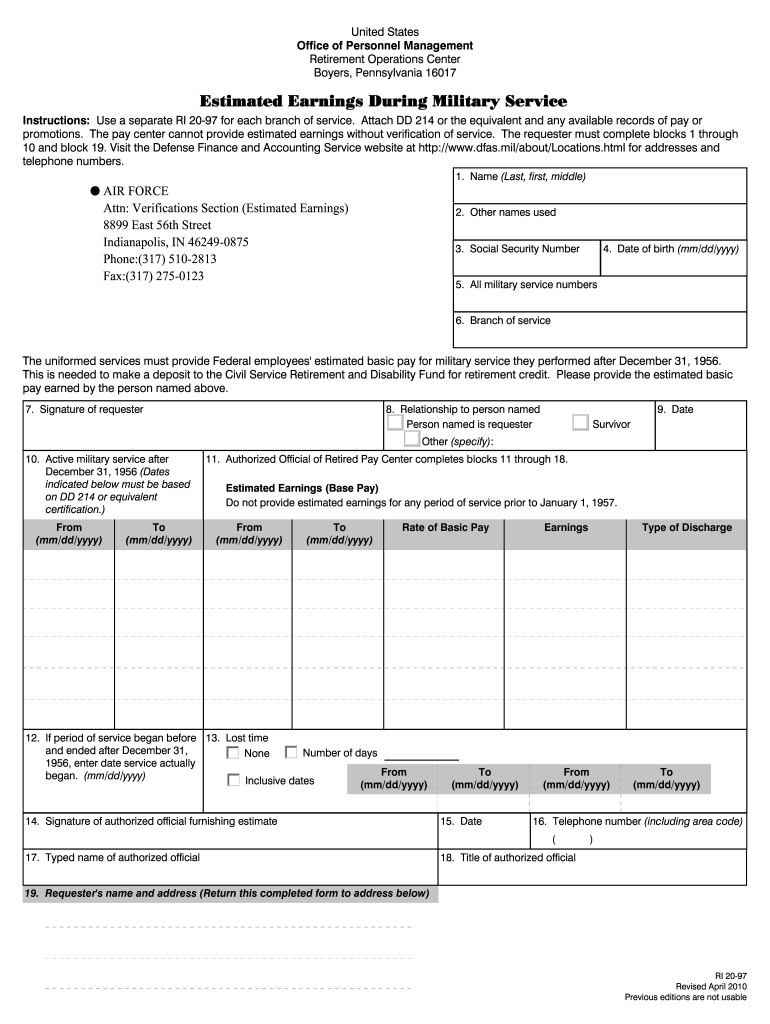 Ri 20 97 fillable form 2010 Preview on Page 1